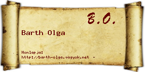 Barth Olga névjegykártya